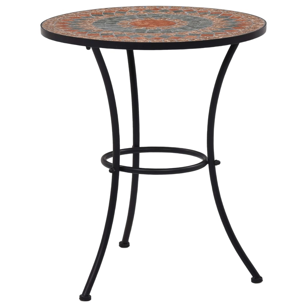 vidaXL 3 Piece Mosaic Bistro Set Ceramic Tile Terracotta - Bistro Sets from vidaXL