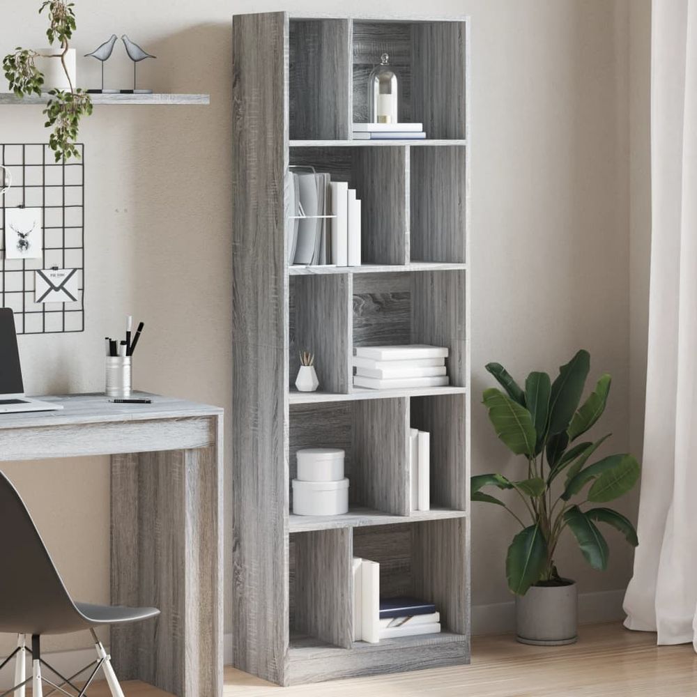 Bookcase White 57x28.5x174 cm vidaXL Engineered Wood - Bookcase from vidaXL