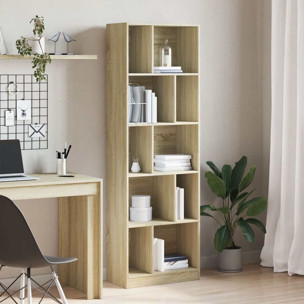 Bookcase White 57x28.5x174 cm vidaXL Engineered Wood - Bookcase from vidaXL