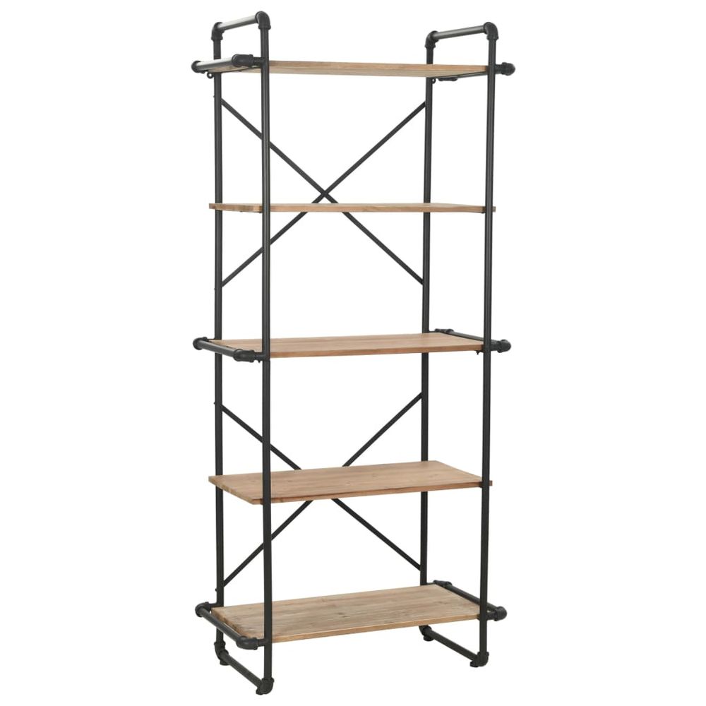 Bookcase Solid Firwood and Steel vidaXL 80x42x180 cm - Bookcase from vidaXL
