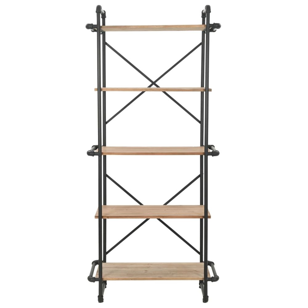Bookcase Solid Firwood and Steel vidaXL 80x42x180 cm - Bookcase from vidaXL