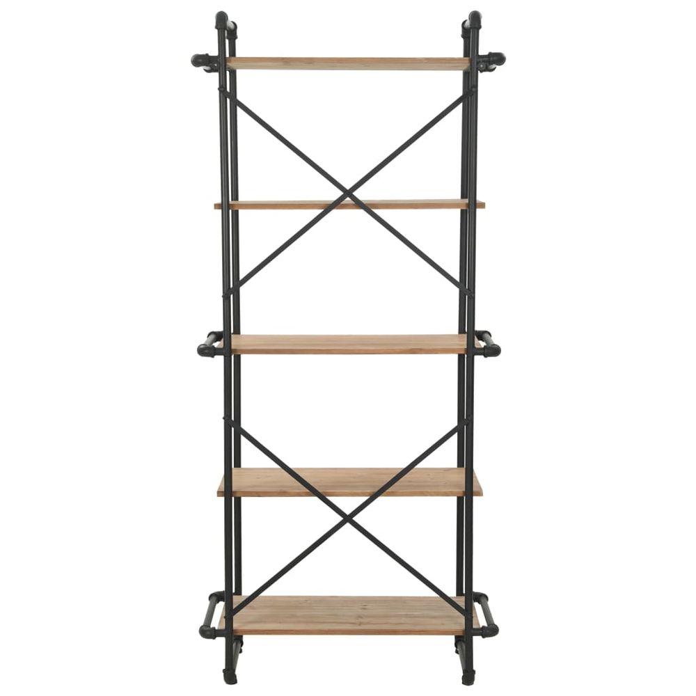 Bookcase Solid Firwood and Steel vidaXL 80x42x180 cm - Bookcase from vidaXL