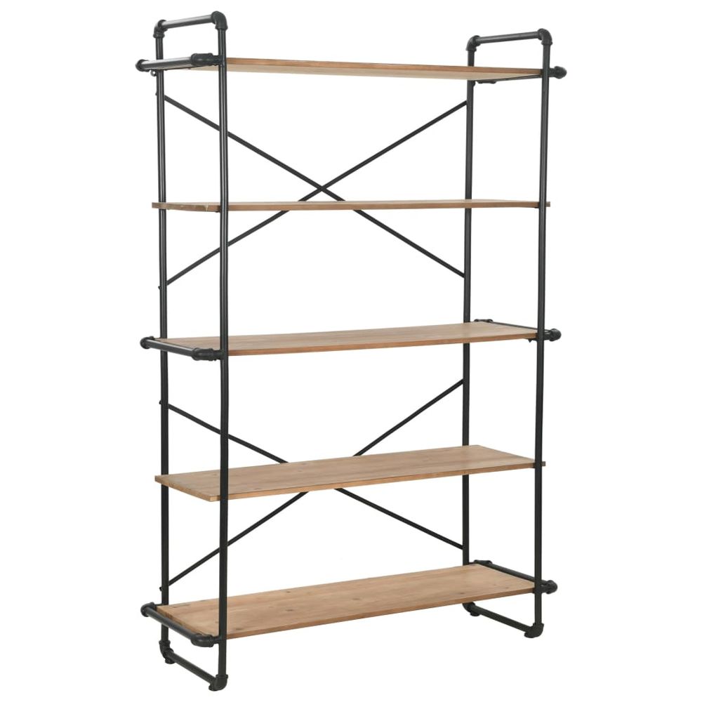 Bookcase Solid Firwood and Steel vidaXL 80x42x180 cm - Bookcase from vidaXL