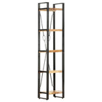 vidaXL 3-Tier vidaXL Bookcase 77x30x80 cm Solid Wood Mango and Iron - Uncategorized Bookcase