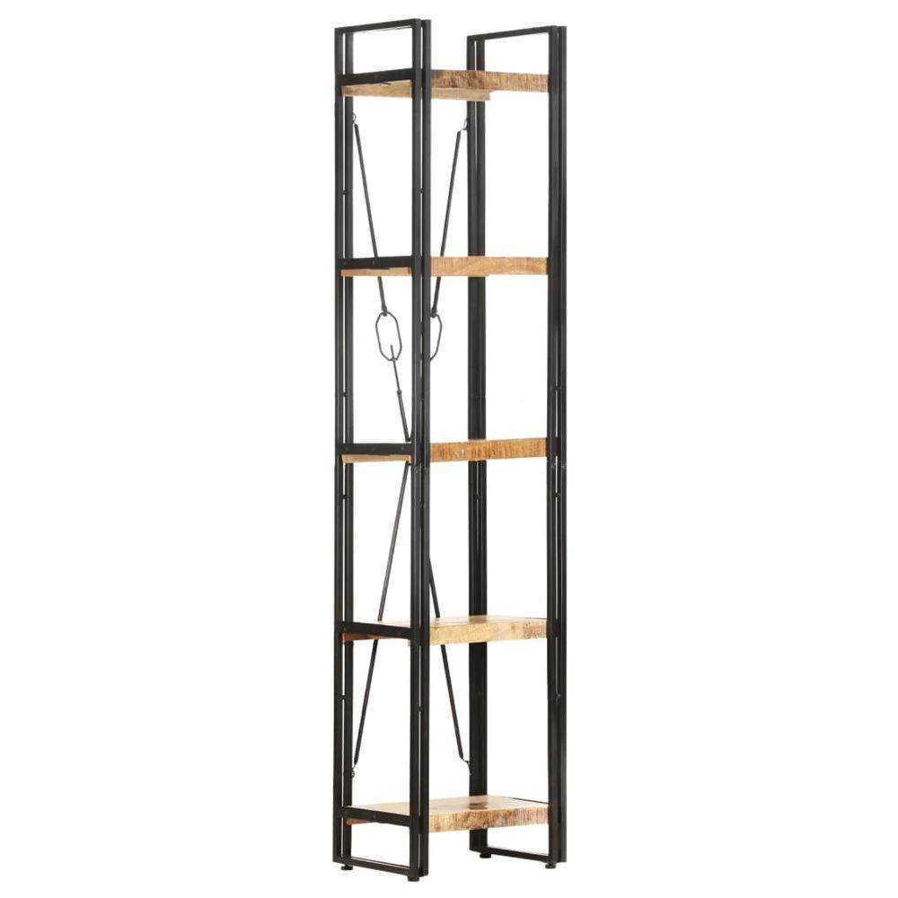 vidaXL 3-Tier vidaXL Bookcase 77x30x80 cm Solid Wood Mango and Iron - Uncategorized Bookcase