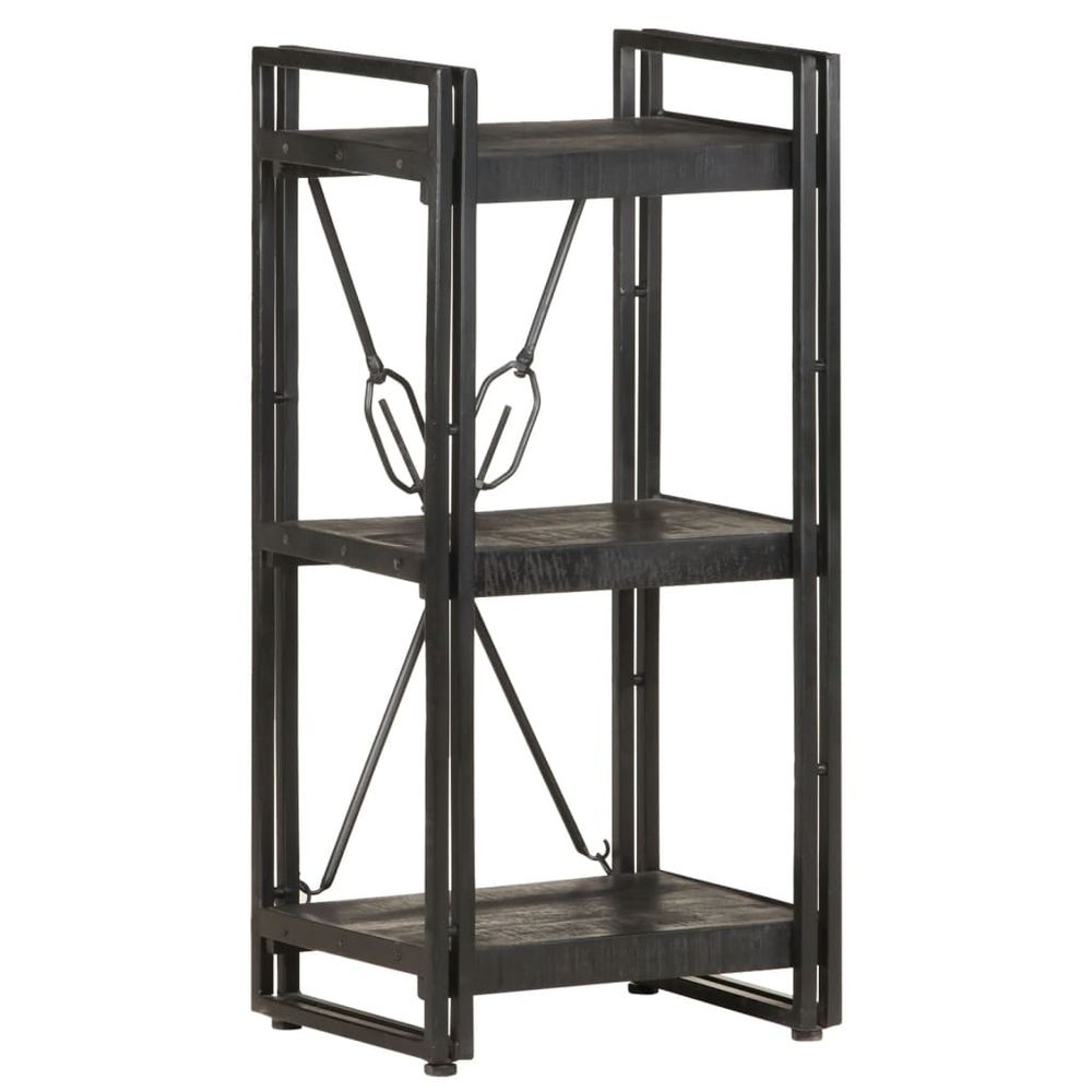 3-Tier vidaXL Bookcase 77x30x80 cm Solid Wood Mango and Iron - Bookcase from vidaXL