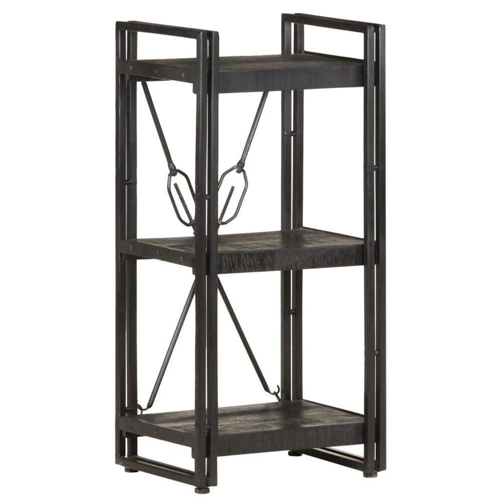 vidaXL 3-Tier vidaXL Bookcase 77x30x80 cm Solid Wood Mango and Iron - Uncategorized Bookcase