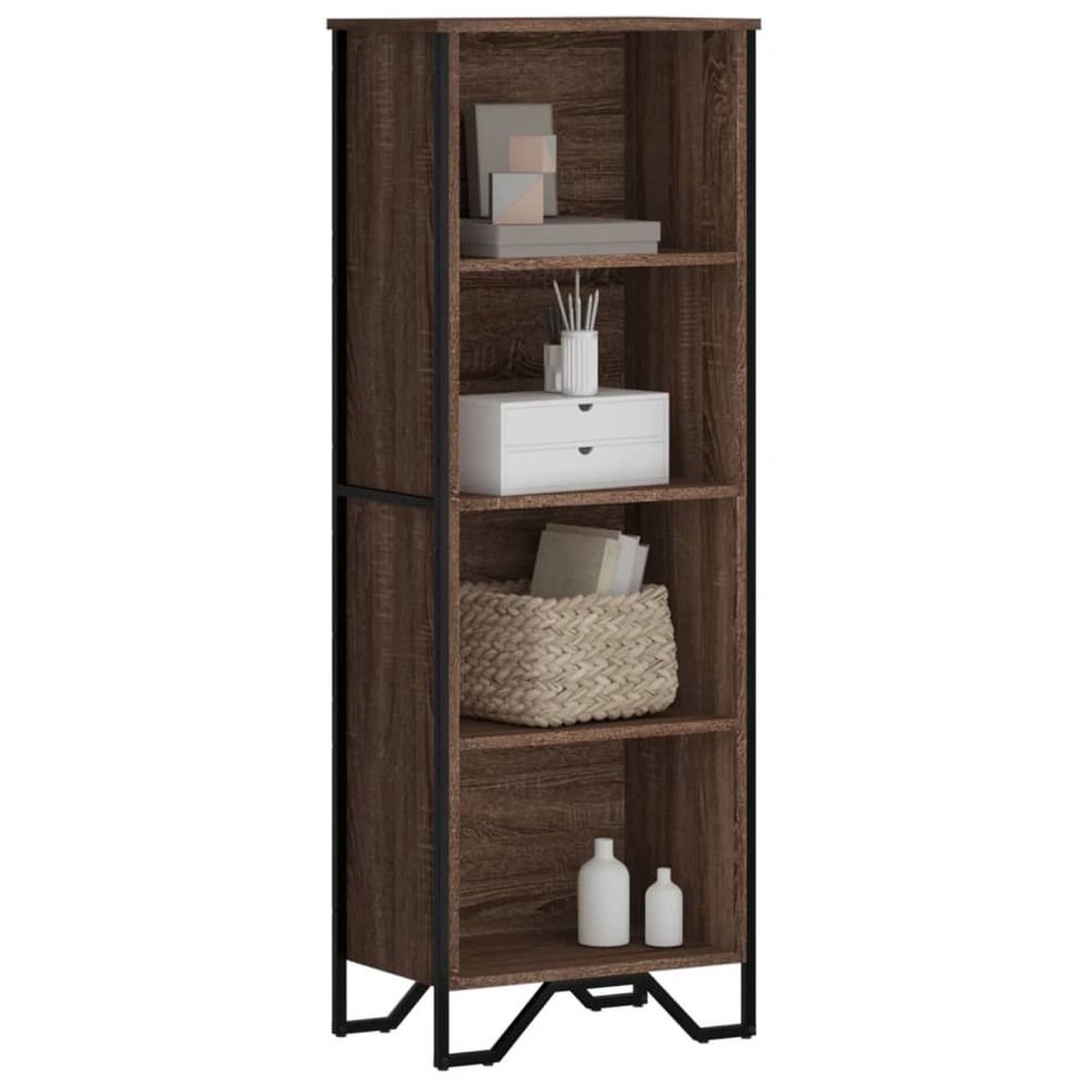Bookcase Brown Oak 50x31x137.5 cm vidaXL Engineered Wood - Bookcase from vidaXL