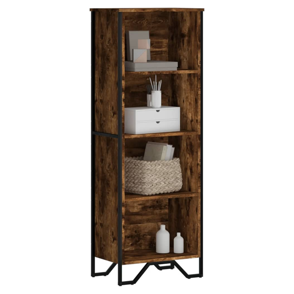 Bookcase Smoked Oak 50x31x137.5 cm vidaXL Engineered Wood - Bookcase from vidaXL