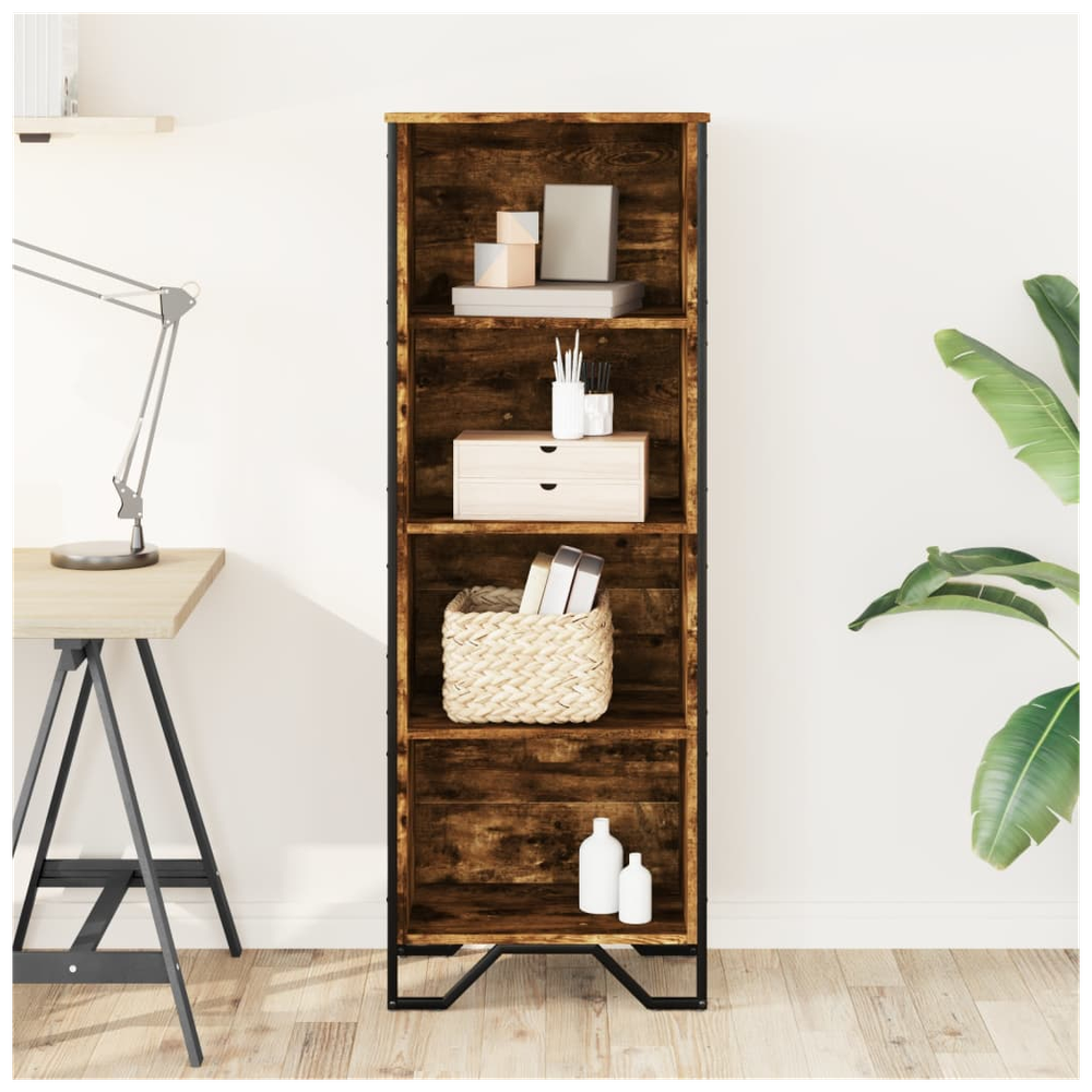 Bookcase Smoked Oak 50x31x137.5 cm vidaXL Engineered Wood - Bookcase from vidaXL