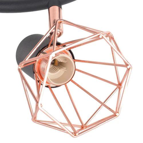vidaXL Ceiling Lamp with 3 Spotlights E14 Black and Copper - Ceiling Lights