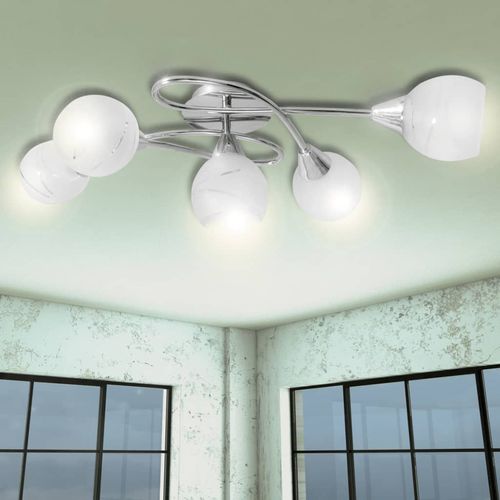Ceiling Lamp with Glass Shades for 5 E14 Bulbs - Home Symphony