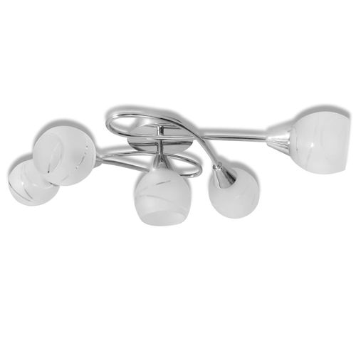 Ceiling Lamp with Glass Shades for 5 E14 Bulbs - Home Symphony
