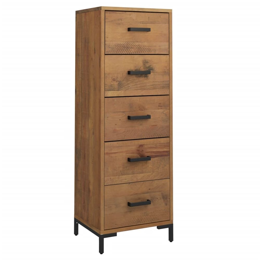 Chest of Drawers 42x35x110 cm vidaXL Solid Pinewood - Chest of Drawers from vidaXL