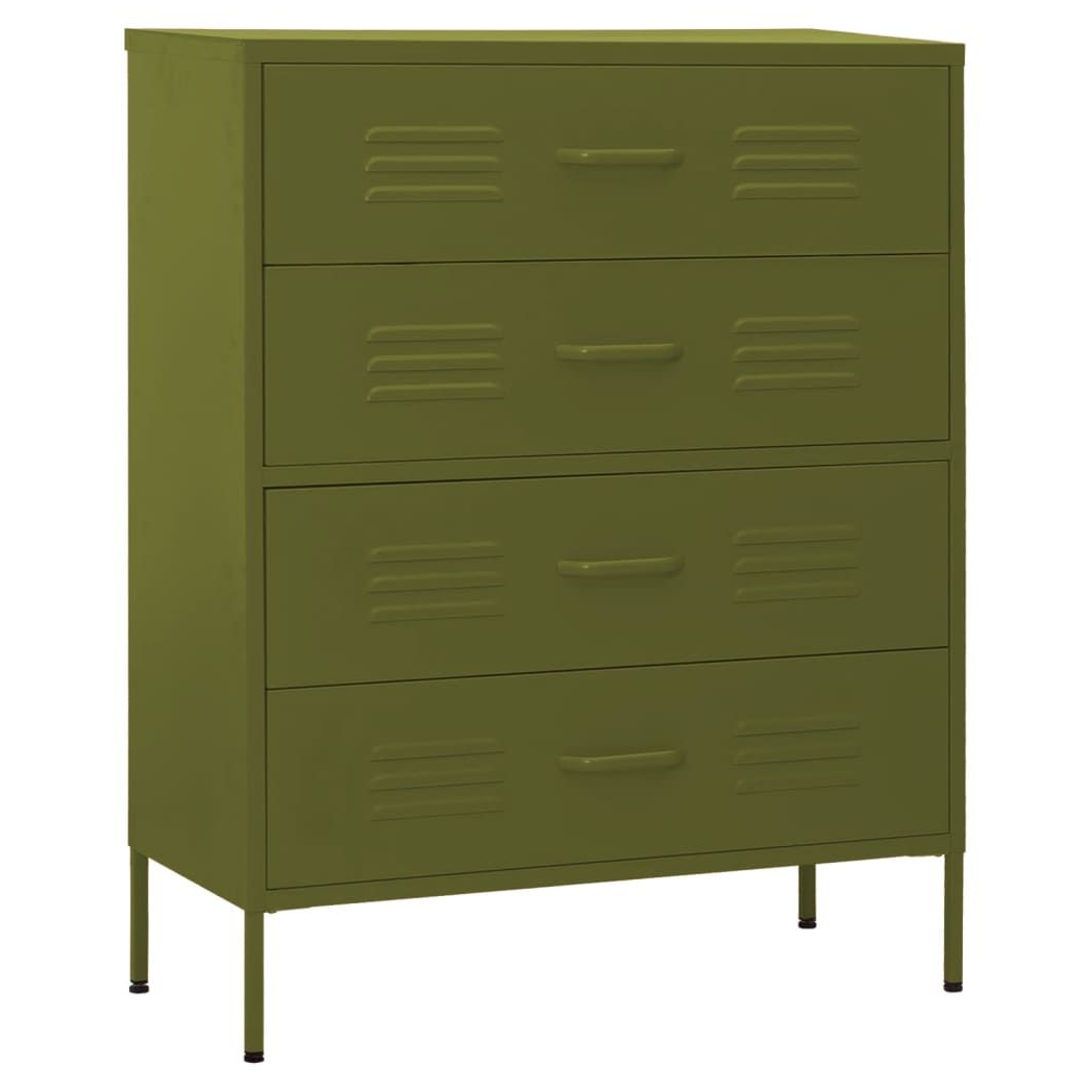 Chest of Drawers Olive Green 80x35x101.5 cm Steel vidaXL - Chest of Drawers from vidaXL
