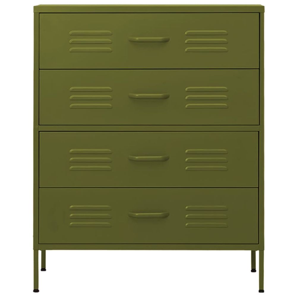 Chest of Drawers Olive Green 80x35x101.5 cm Steel vidaXL - Chest of Drawers from vidaXL
