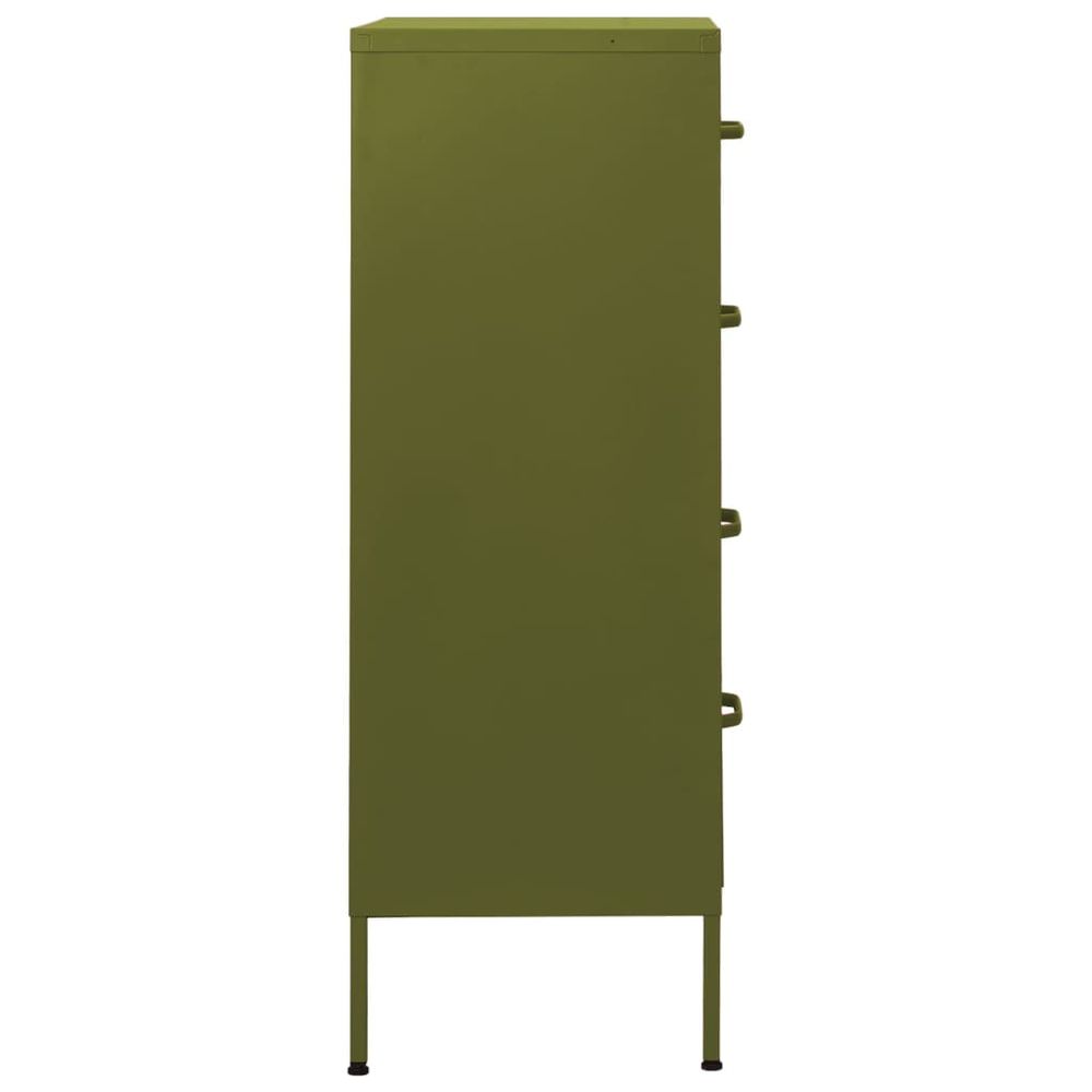 Chest of Drawers Olive Green 80x35x101.5 cm Steel vidaXL - Chest of Drawers from vidaXL