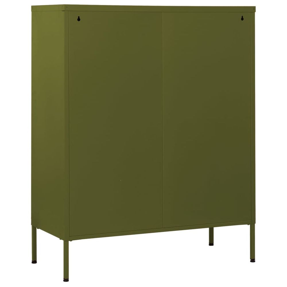 Chest of Drawers Olive Green 80x35x101.5 cm Steel vidaXL - Chest of Drawers from vidaXL