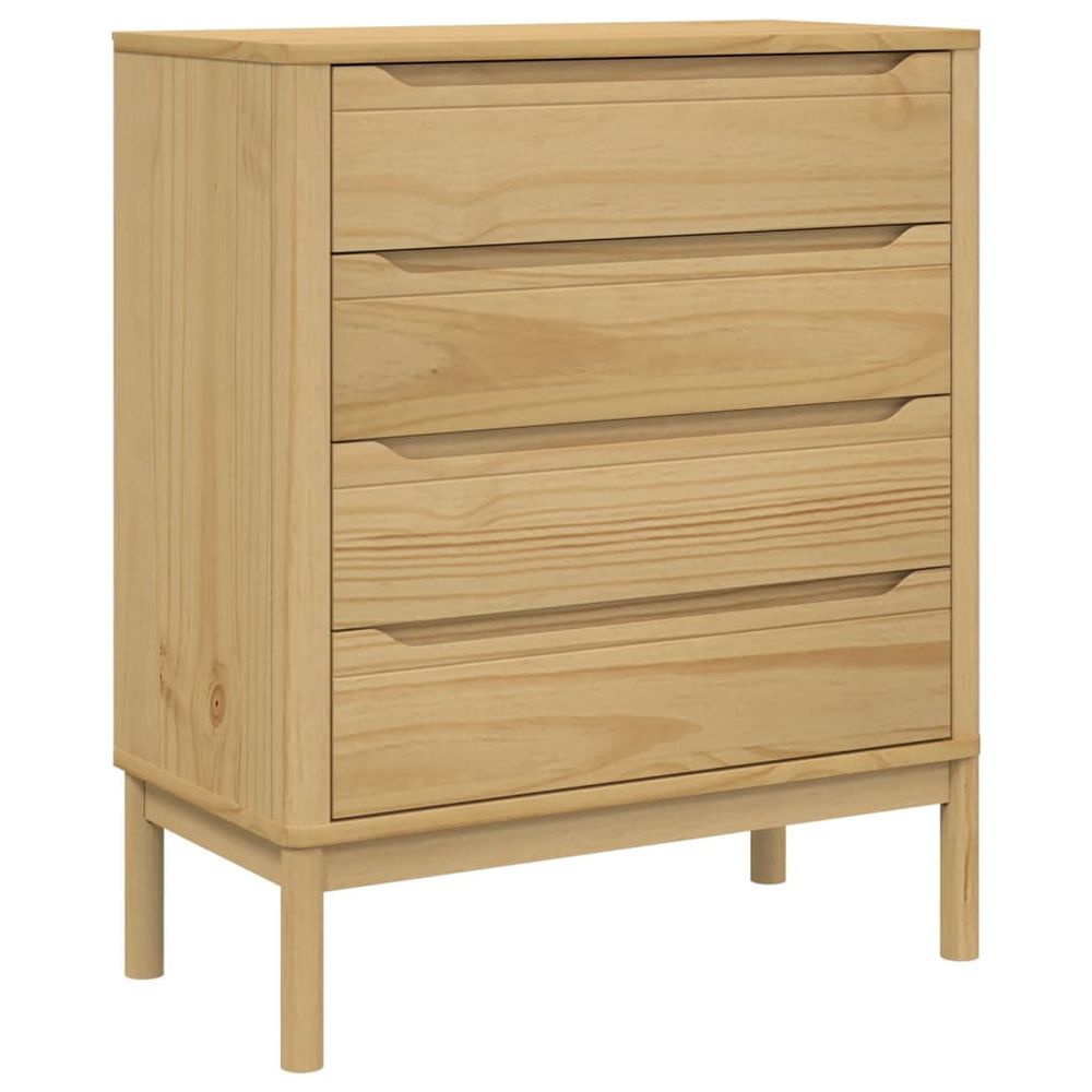 Chest of Drawers FLORO Wax Brown vidaXL Solid Wood Pine - Chest of Drawers from vidaXL