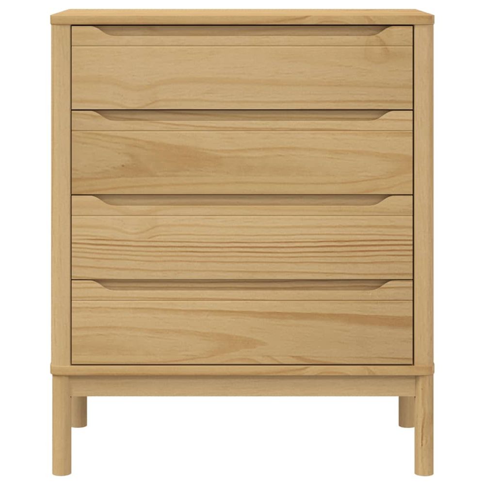 Chest of Drawers FLORO Wax Brown vidaXL Solid Wood Pine - Chest of Drawers from vidaXL
