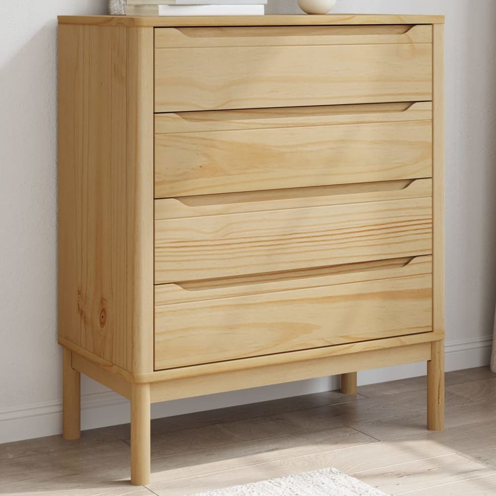 Chest of Drawers FLORO Wax Brown vidaXL Solid Wood Pine - Chest of Drawers from vidaXL