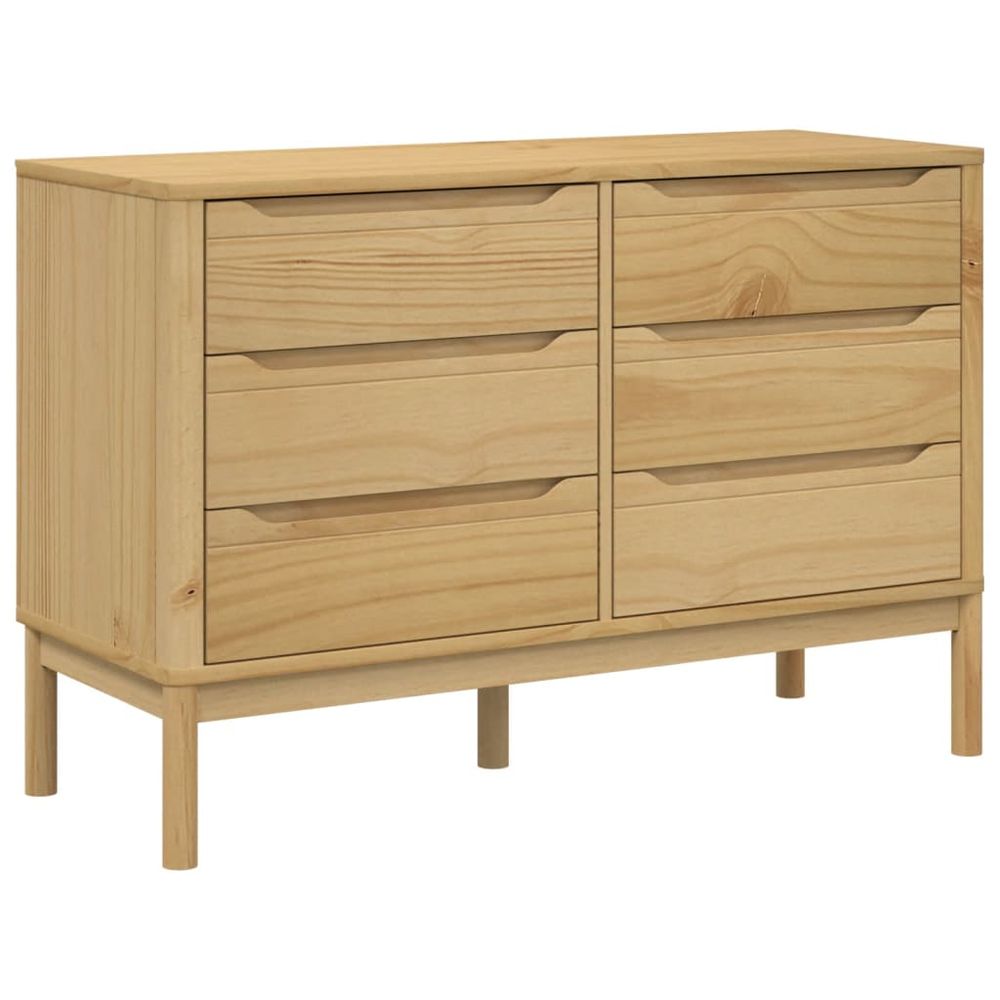 Chest of Drawers FLORO Wax Brown vidaXL Solid Wood Pine - Chest of Drawers from vidaXL