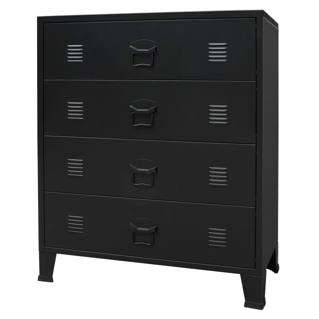 Chest of Drawers Metal Industrial Style vidaXL  78x40x93 cm Black - Chest of Drawers from vidaXL