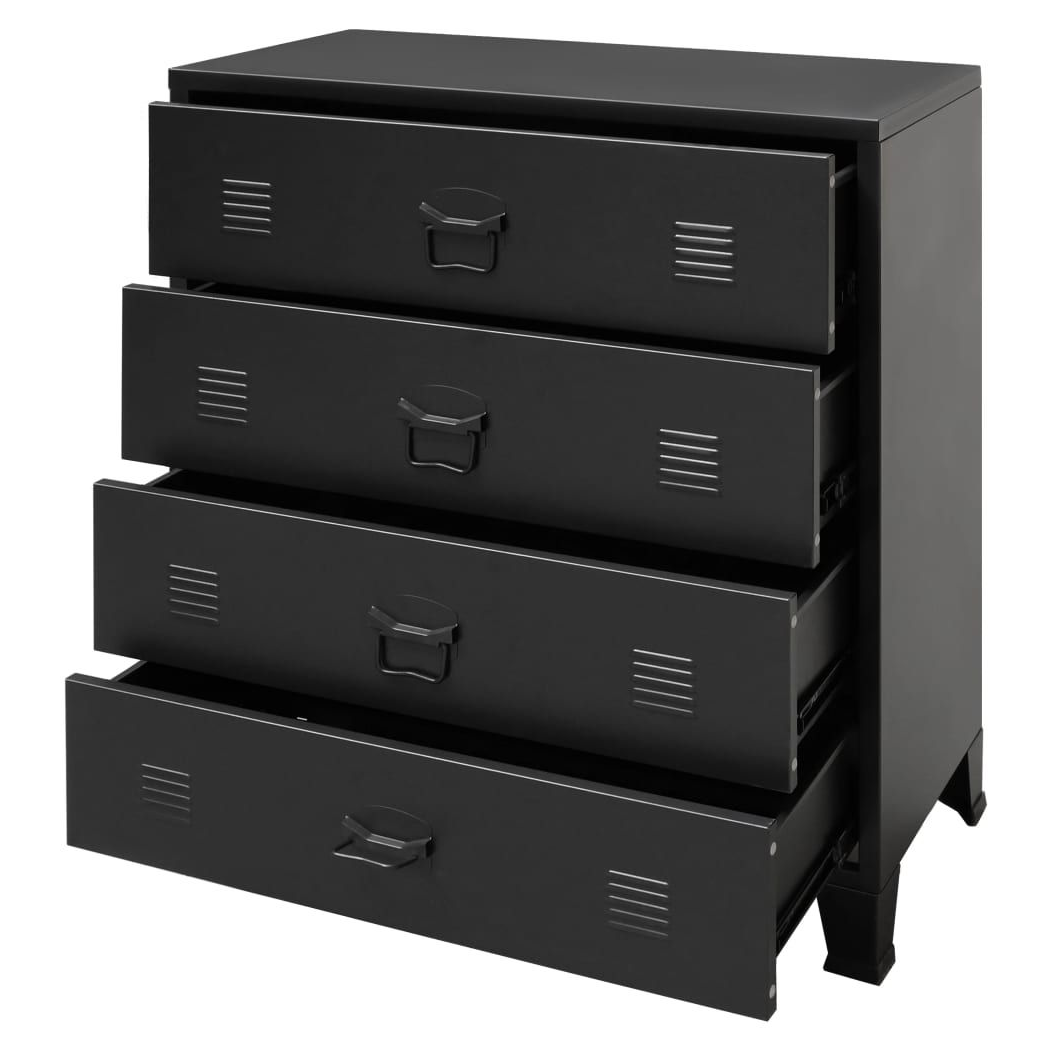 Chest of Drawers Metal Industrial Style vidaXL  78x40x93 cm Black - Chest of Drawers from vidaXL