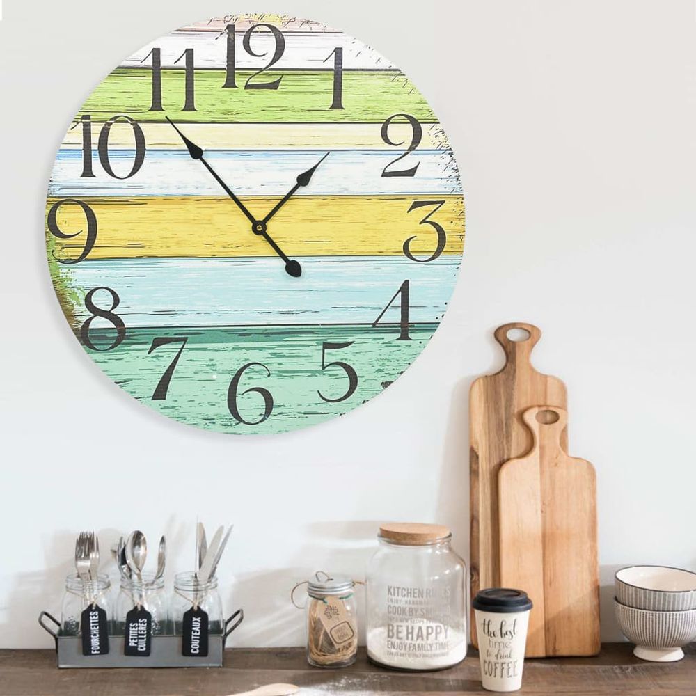 Wall Clock Multicolour 60 cm MDF - Clock from vidaXL