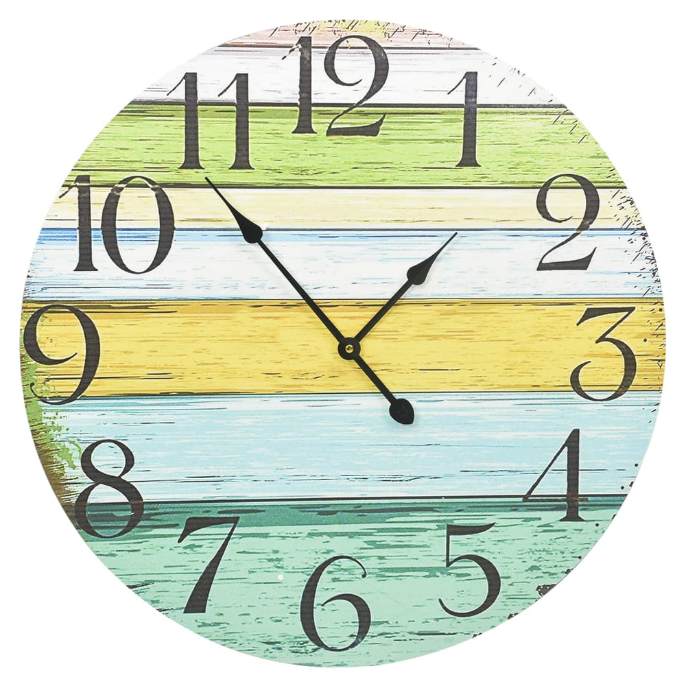 Wall Clock Multicolour 60 cm MDF - Clock from vidaXL