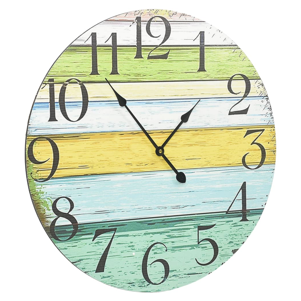 Wall Clock Multicolour 60 cm MDF - Clock from vidaXL