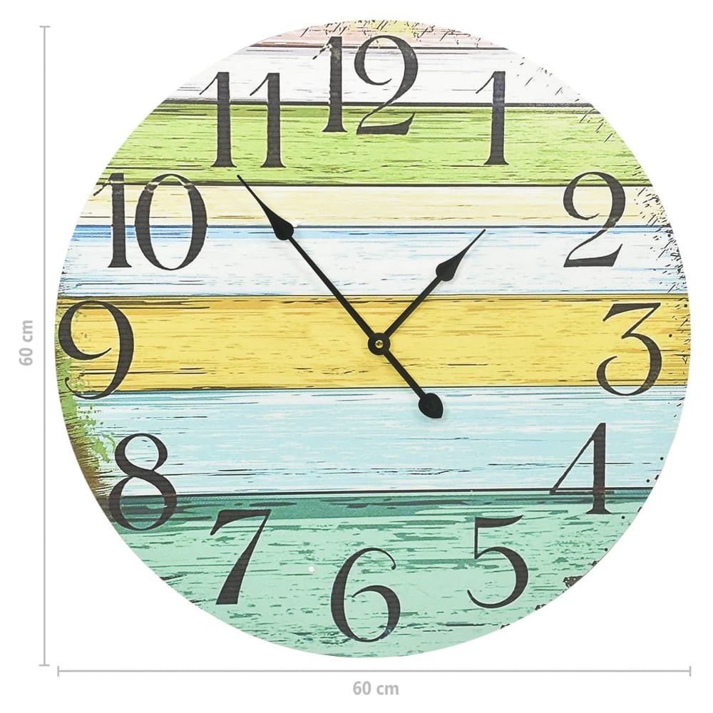 Wall Clock Multicolour 60 cm MDF - Clock from vidaXL