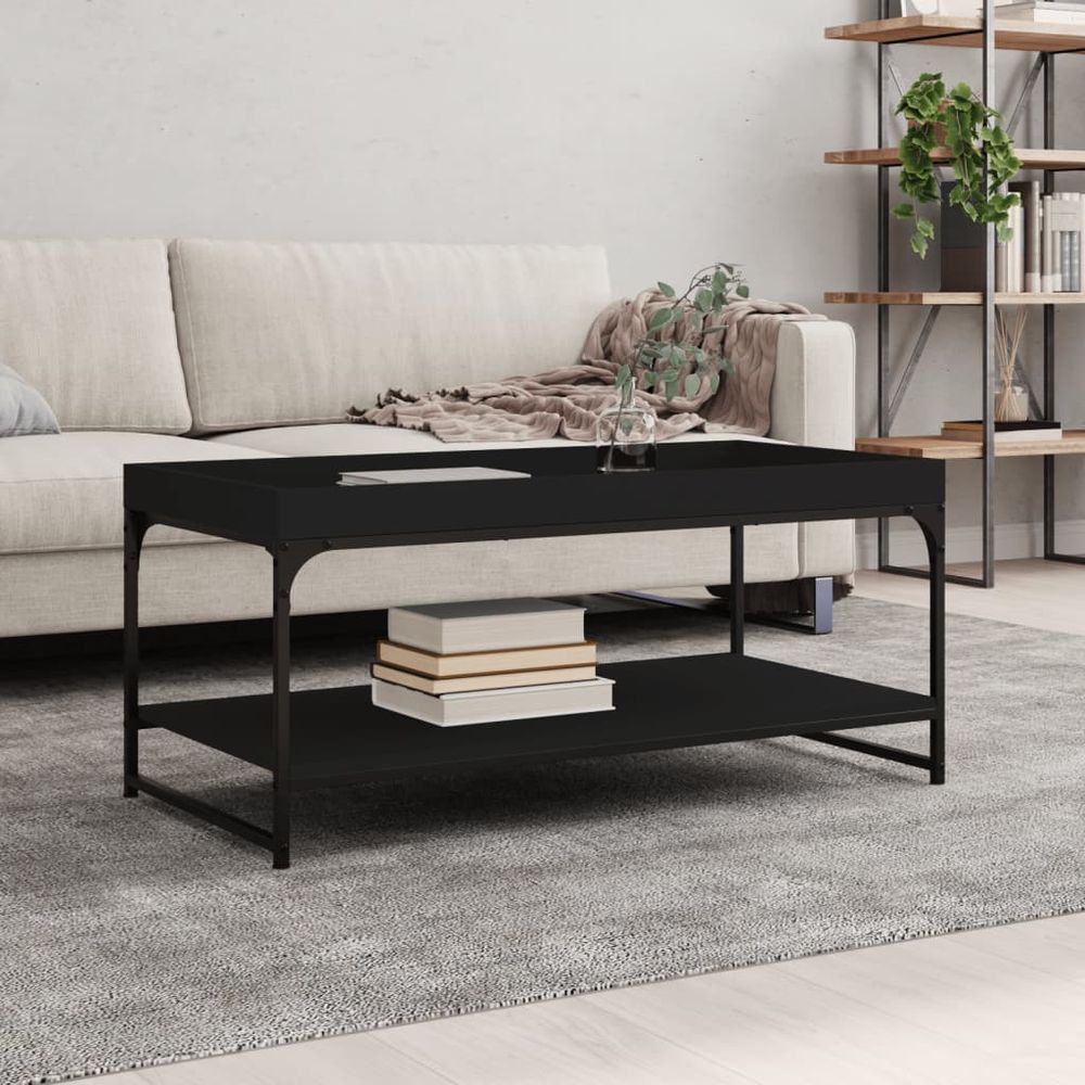 Coffee Table Black 100x49x45 cm vidaXL Engineered Wood - Coffee Table from vidaXL