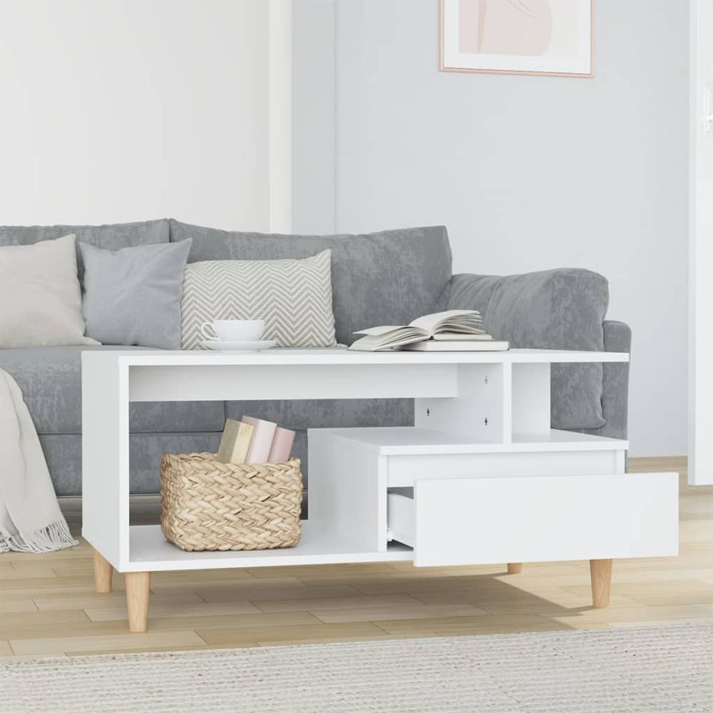 Coffee Table White 90x49x45 cm vidaXL Engineered Wood - Coffee Table from vidaXL