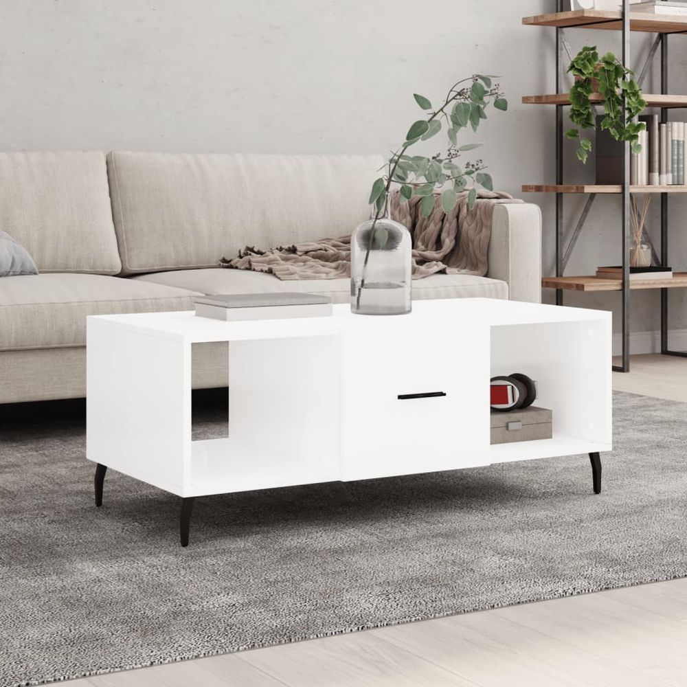 Coffee Table White 102x50x40 cm vidaXL Engineered Wood - Coffee Table from vidaXL