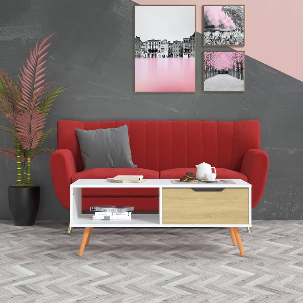 Coffee Table White 100x49.5x43 cm vidaXL Engineered Wood - Coffee Table from vidaXL