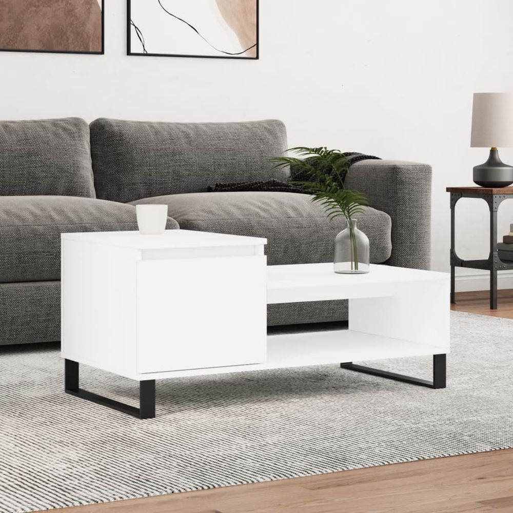 Coffee Table White 100x50x45 cm vidaXL Engineered Wood - Coffee Table from vidaXL