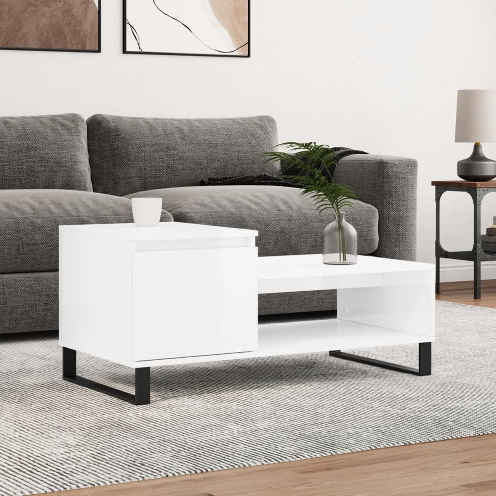 Coffee Table White 100x50x45 cm vidaXL Engineered Wood - Coffee Table from vidaXL