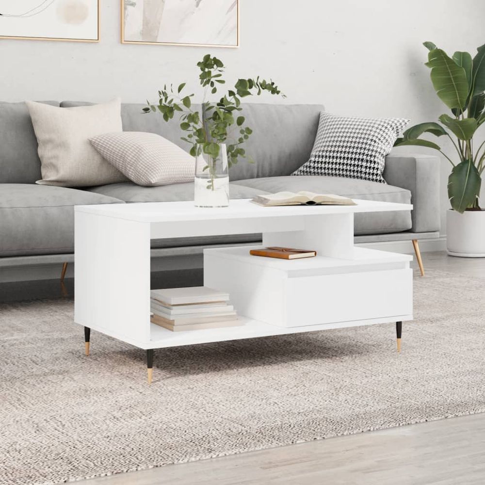 Coffee Table White 90x49x45 cm vidaXL Engineered Wood - Coffee Table from vidaXL