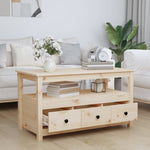 Coffee Table 102x49x55 cm vidaXL Solid Wood Pine - Coffee Table from vidaXL