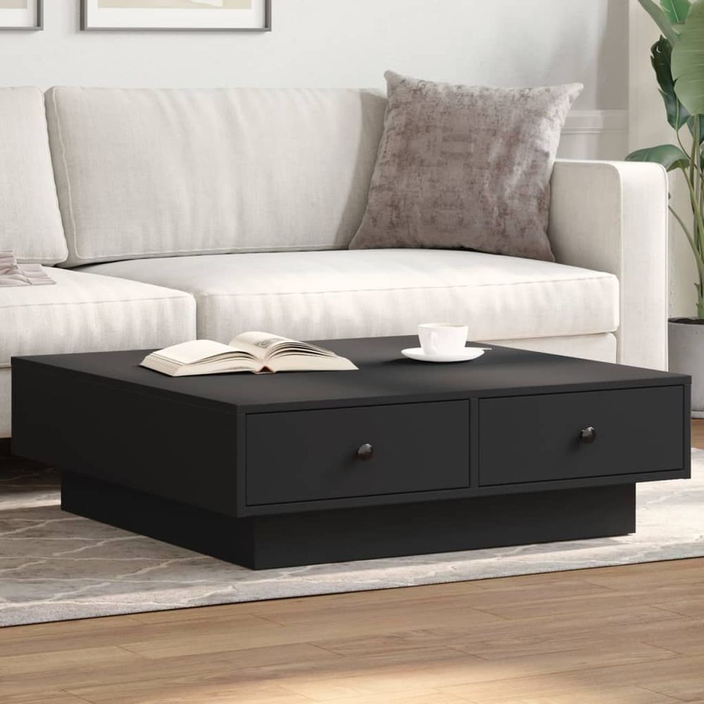 Coffee Table Black 90x90x28 cm vidaXL Engineered Wood - Coffee Table from vidaXL