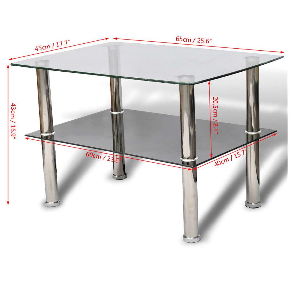 Coffee Table vidaXL Glass 2 Tiers - Coffee Table from vidaXL