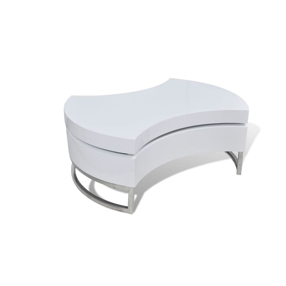 Coffee Table Shape-adjustable vidaXL High Gloss White - Coffee Table from vidaXL