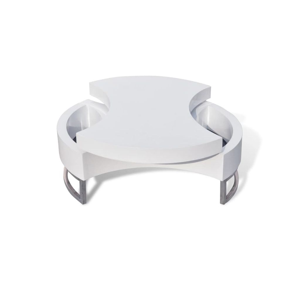 Coffee Table Shape-adjustable vidaXL High Gloss White - Coffee Table from vidaXL
