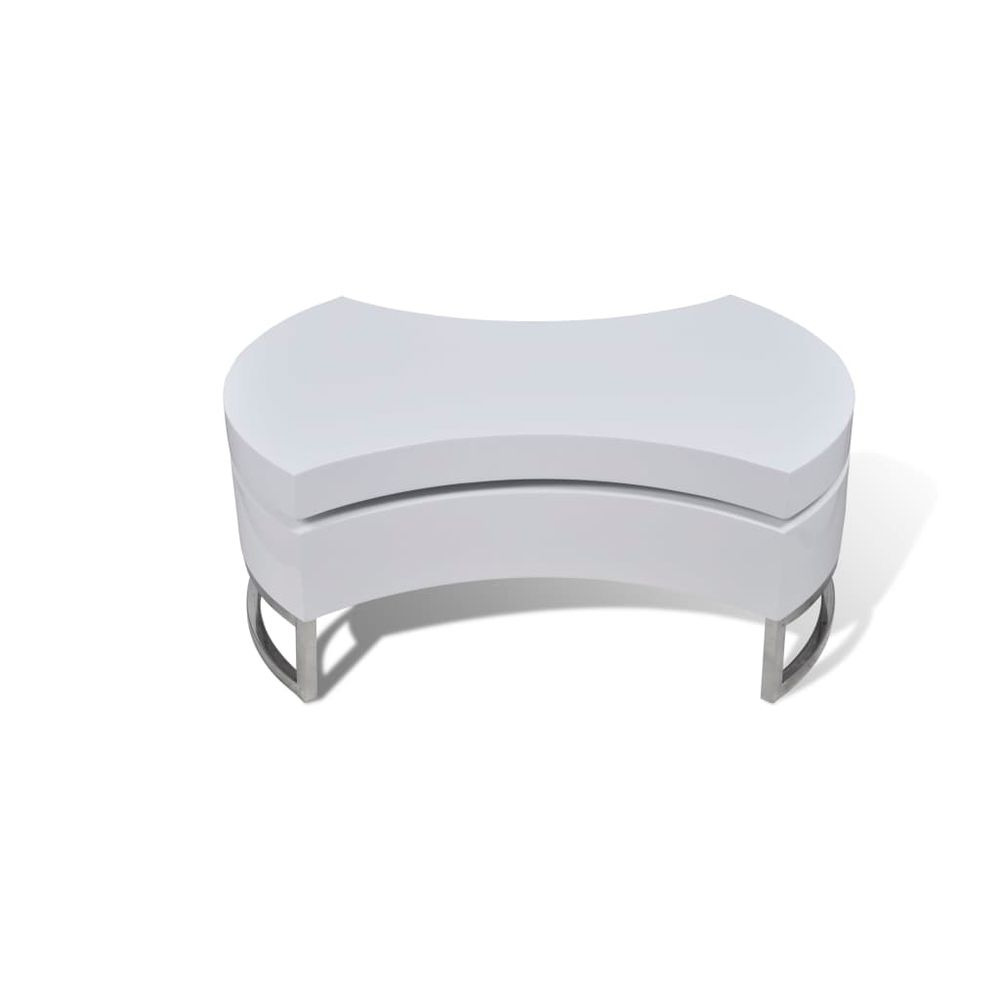 Coffee Table Shape-adjustable vidaXL High Gloss White - Coffee Table from vidaXL