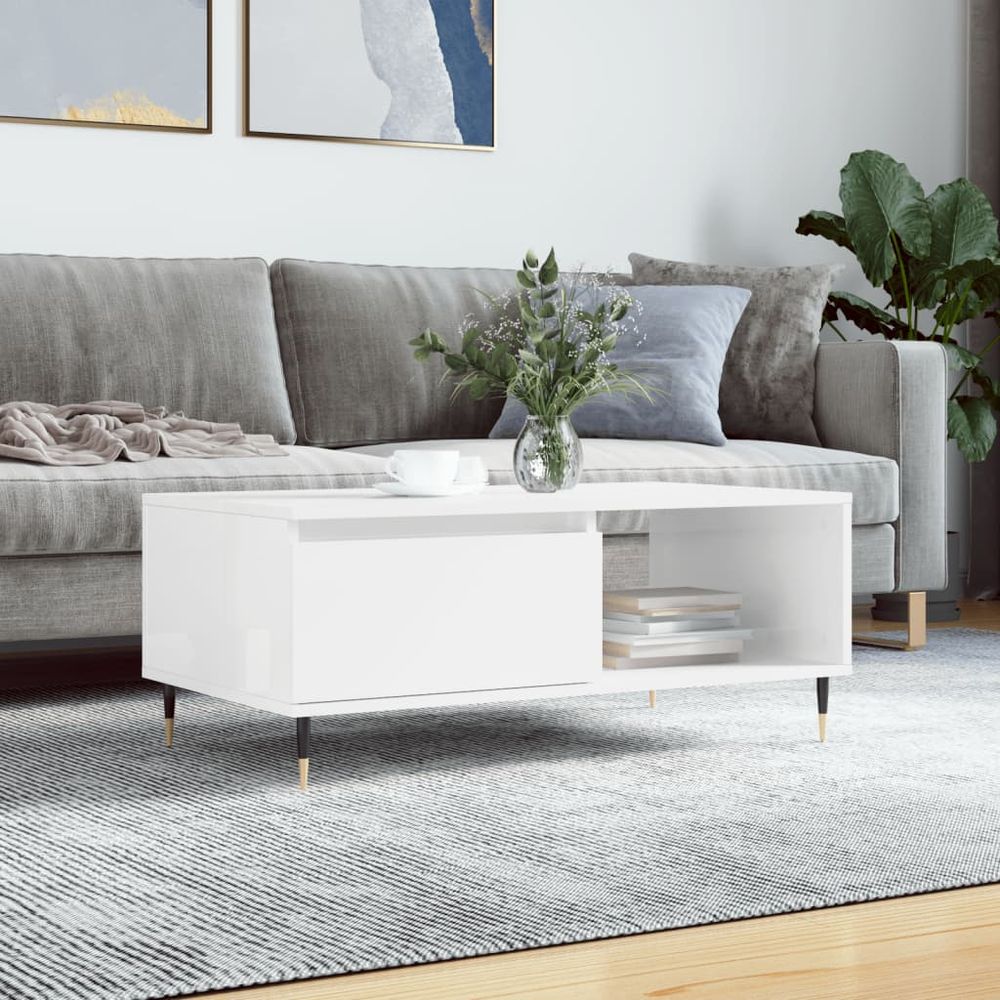 Coffee Table White 90x50x36.5 cm vidaXL Engineered Wood - Coffee Table from vidaXL