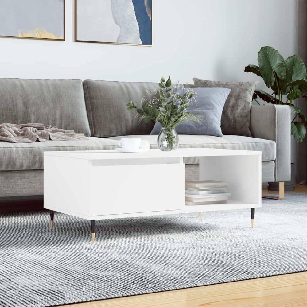 Coffee Table White 90x50x36.5 cm vidaXL Engineered Wood - Coffee Table from vidaXL