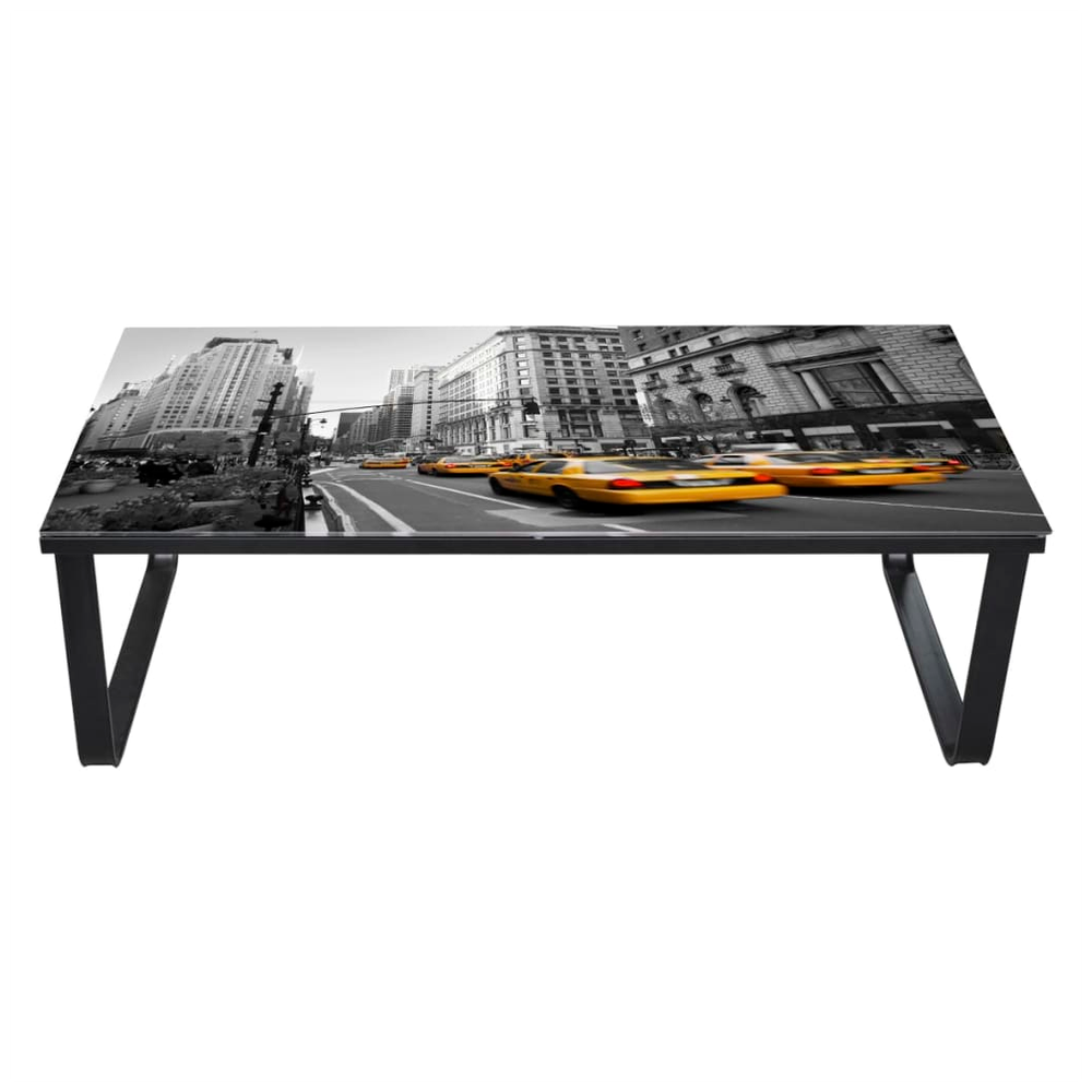 Coffee Table with Glass Top vidaXL Rectangular - Coffee Table from vidaXL