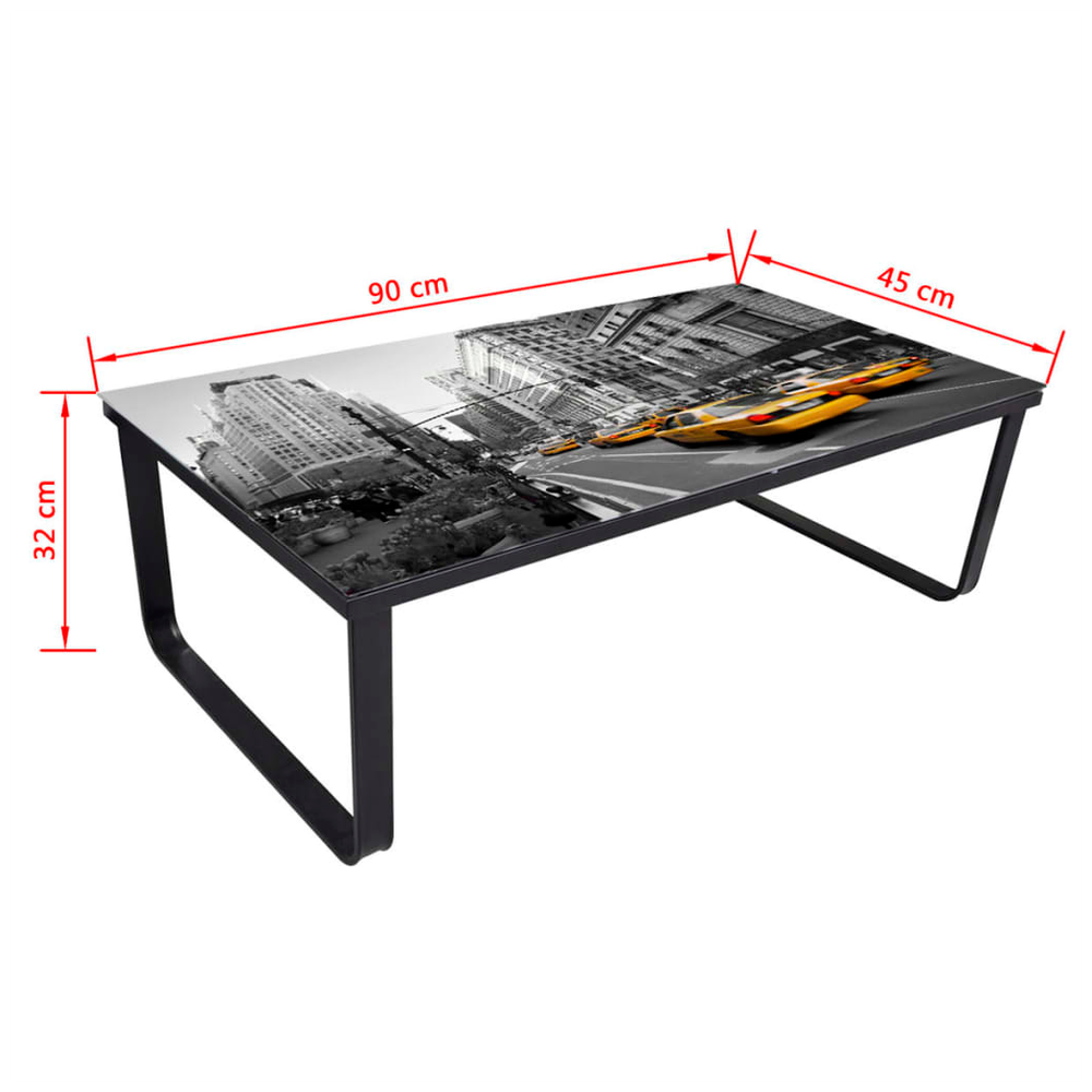 Coffee Table with Glass Top vidaXL Rectangular - Coffee Table from vidaXL