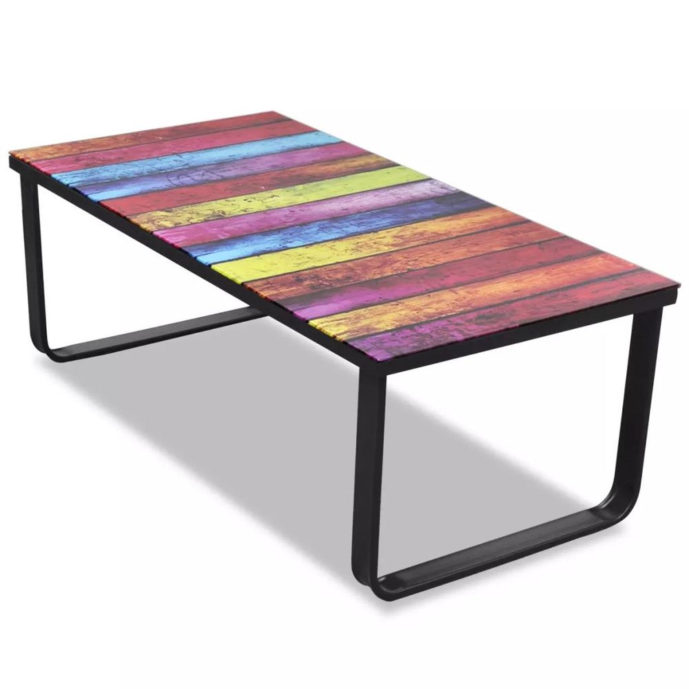 Coffee Table with Glass Top vidaXL Rectangular - Coffee Table from vidaXL